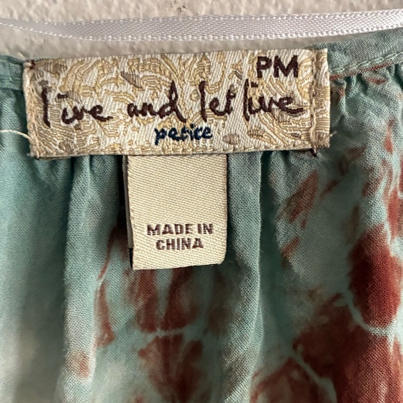 Live and Let Live Bohemian Women's Green Tie Dye 
 Blouse Sleeveless Top MP - Picture 8 of 10